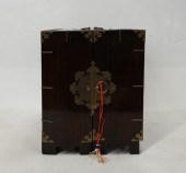 CHINESE BRASS MOUNTED HARDWOOD