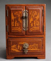 CHINESE BRASS MOUNTED INLAID R