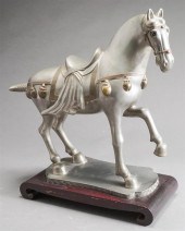CHINESE BRASS MOUNTED PEWTER T