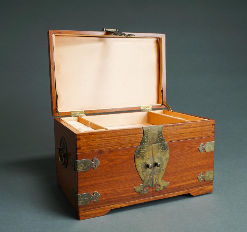 CHINESE BRASS MOUNTED TEAK