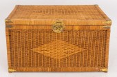 CHINESE BRASS-MOUNTED WICKER S