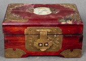 CHINESE BRASS MOUNTED WOOD JEW