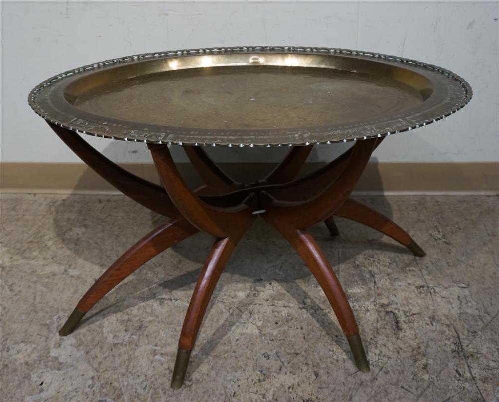 CHINESE BRASS TRAY ON FOLDING