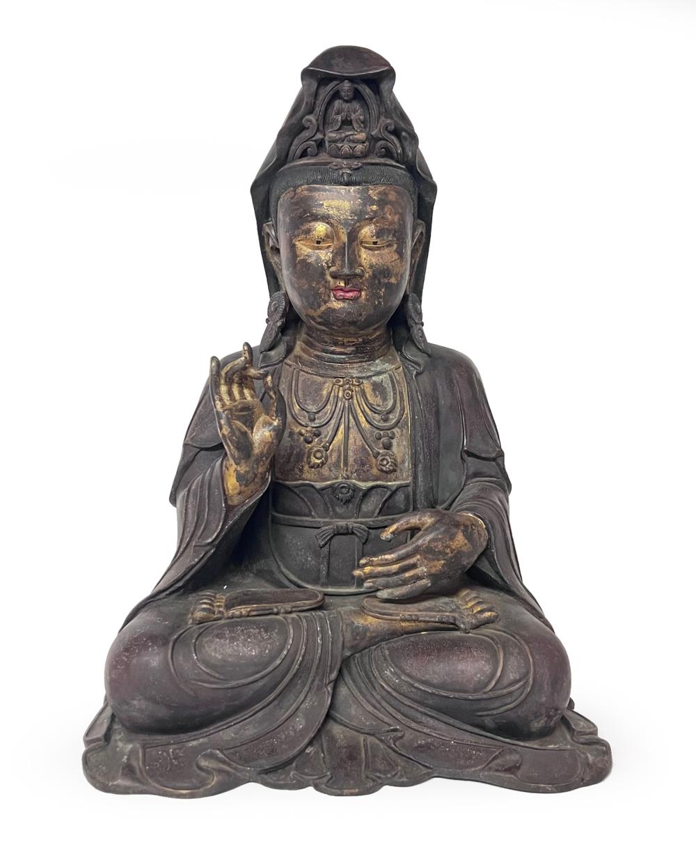 CHINESE BRONZE ALLOY FIGURE OF A