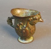 CHINESE BRONZE BIRD-FORM LIBAT