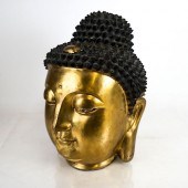 CHINESE BRONZE BUDDHA HEAD SCU