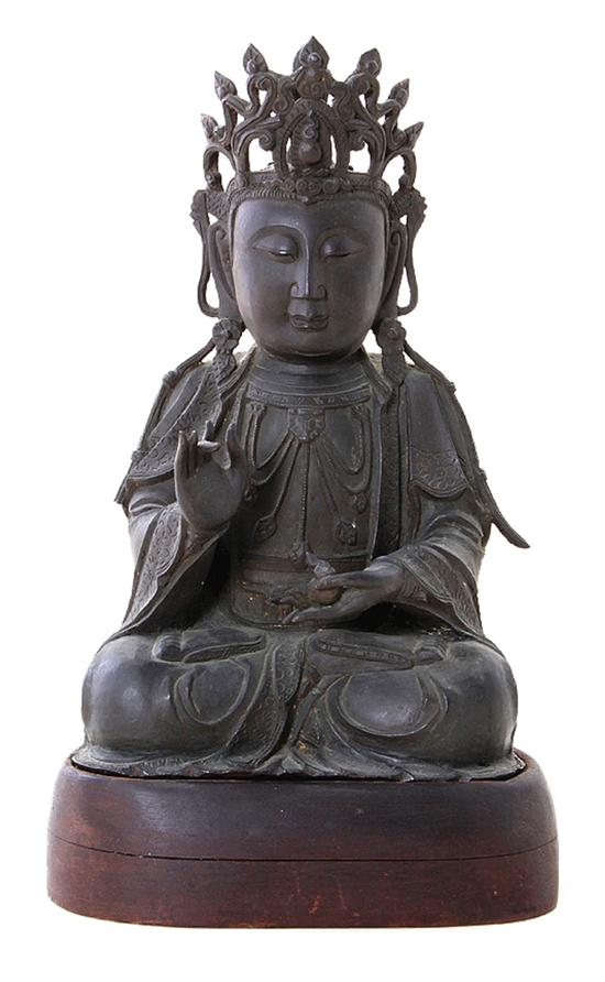 Chinese bronze Buddha mid Qing