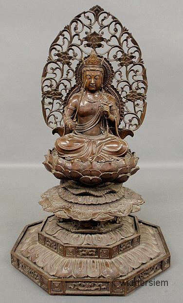 Chinese bronze Buddha seated ion