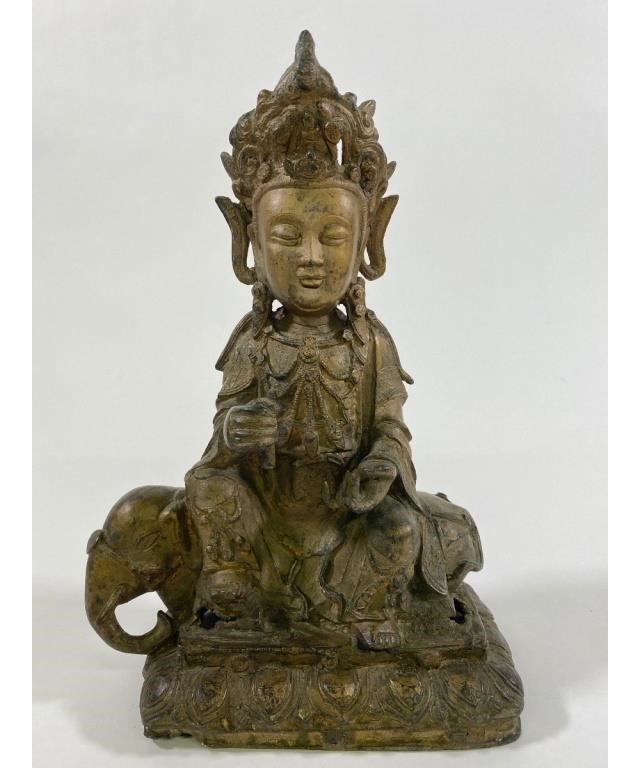 Chinese bronze Buddha seated on