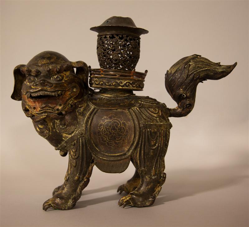 CHINESE BRONZE BUDDHISTIC LION