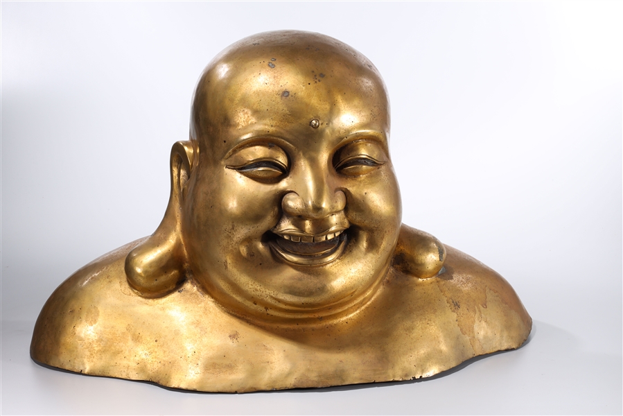 Chinese bronze bust of a Budhai; 15