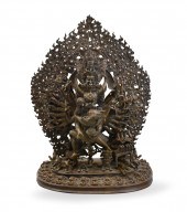 CHINESE BRONZE CARVED BUDDHA F