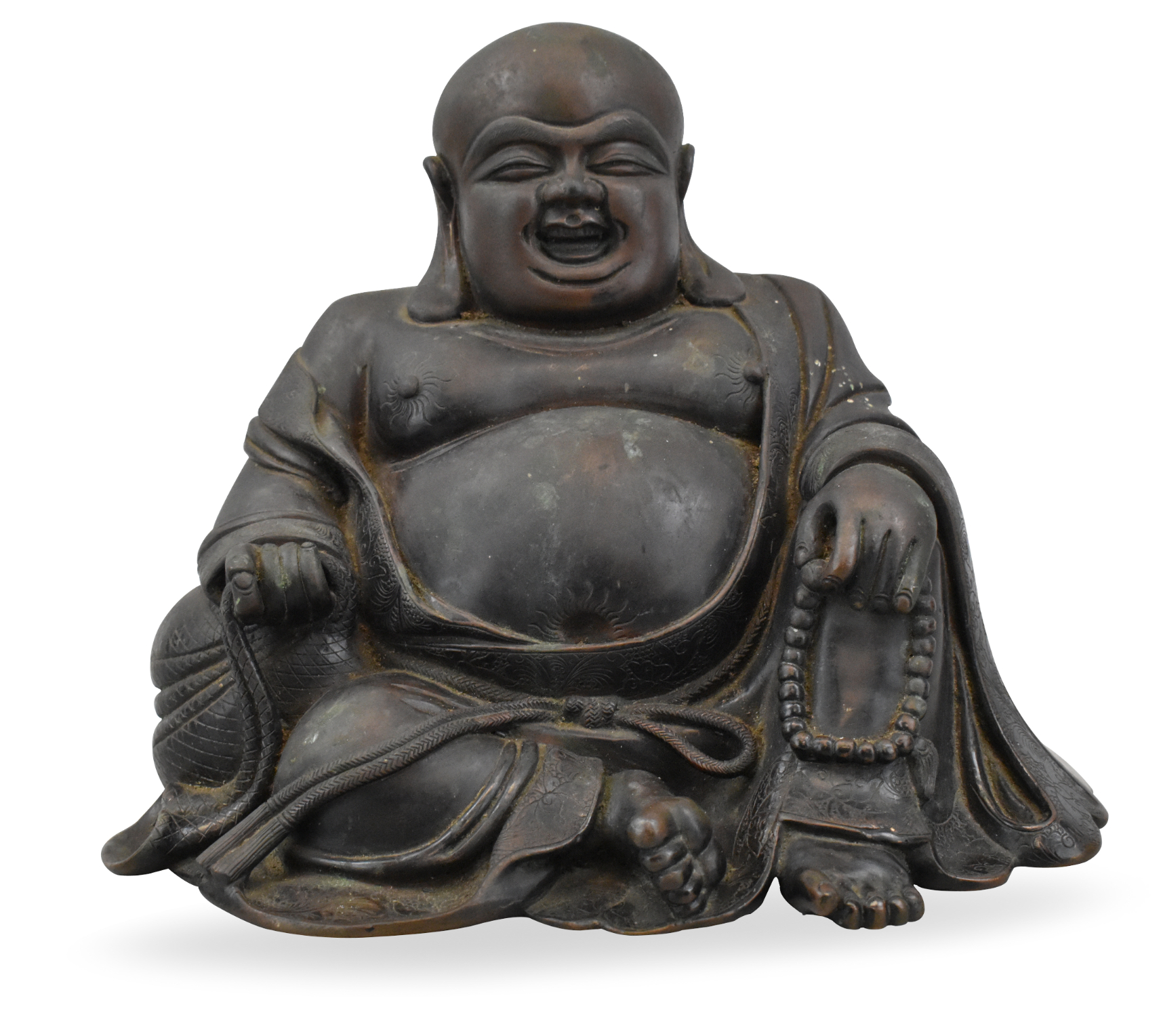 CHINESE BRONZE CARVED LAUGHING