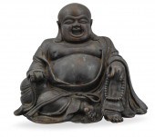 CHINESE BRONZE CARVED LAUGHING