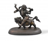 CHINESE BRONZE CAST GUARDIAN F
