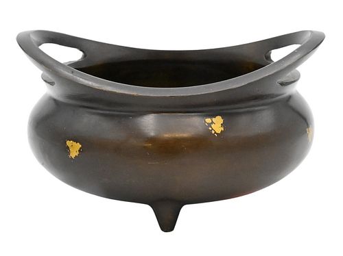 CHINESE BRONZE CENSER BOWL, SITTING