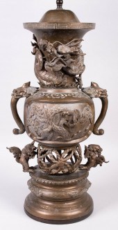 CHINESE BRONZE CENSER, NOW A T