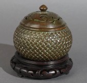 CHINESE BRONZE CENSER ON CARVE