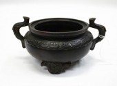 CHINESE BRONZE CENSER, TRI-FOO