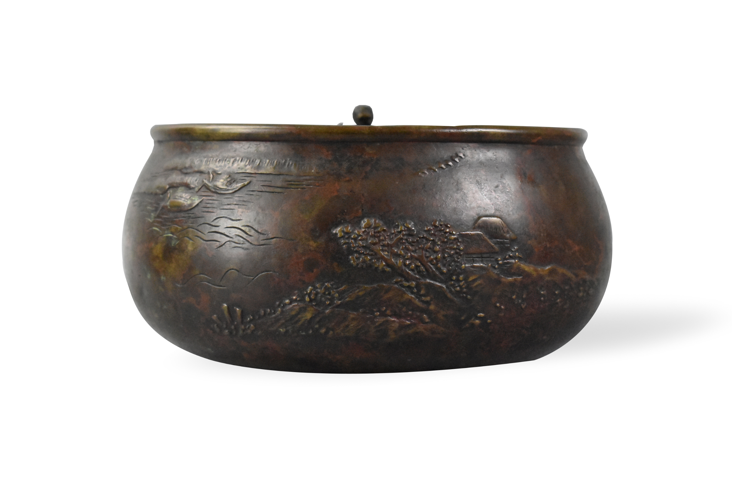 CHINESE BRONZE CENSER W/ CHI DRAGON