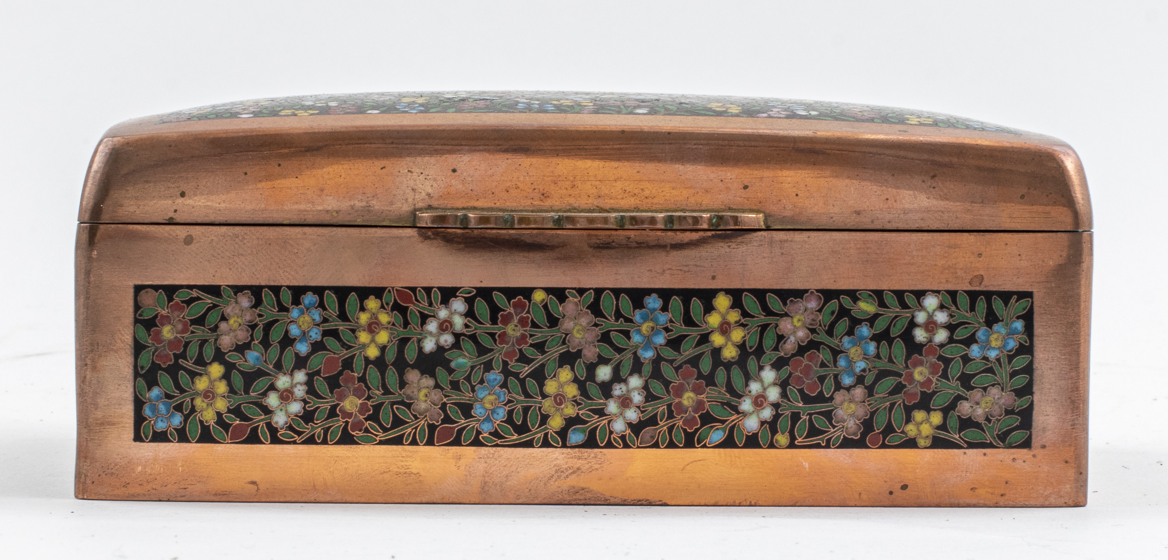 CHINESE BRONZE CLOISONNE FLORAL