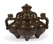 CHINESE BRONZE COVERED CENSERC