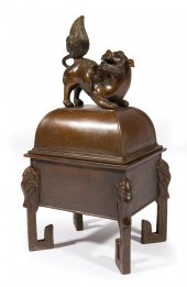 CHINESE BRONZE COVERED CENSERC