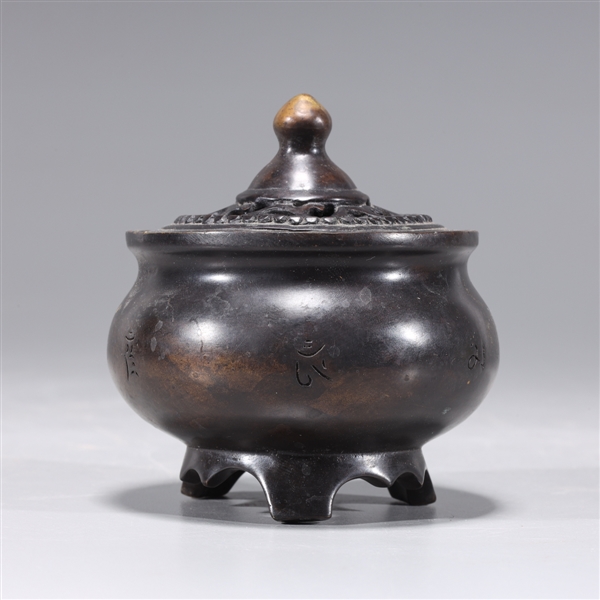 Chinese bronze covered tripod