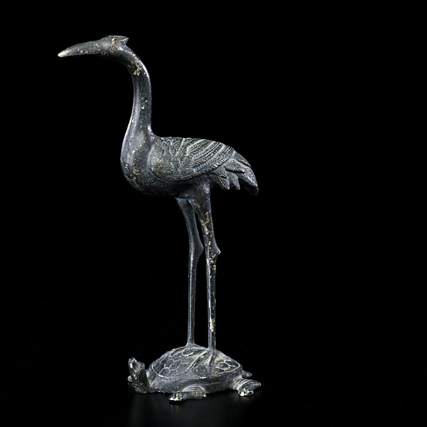 Chinese Bronze Crane Chinese 20th