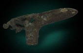 CHINESE BRONZE DAGGER AXE, WAR