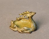 CHINESE BRONZE DEER-FORM SCHOL