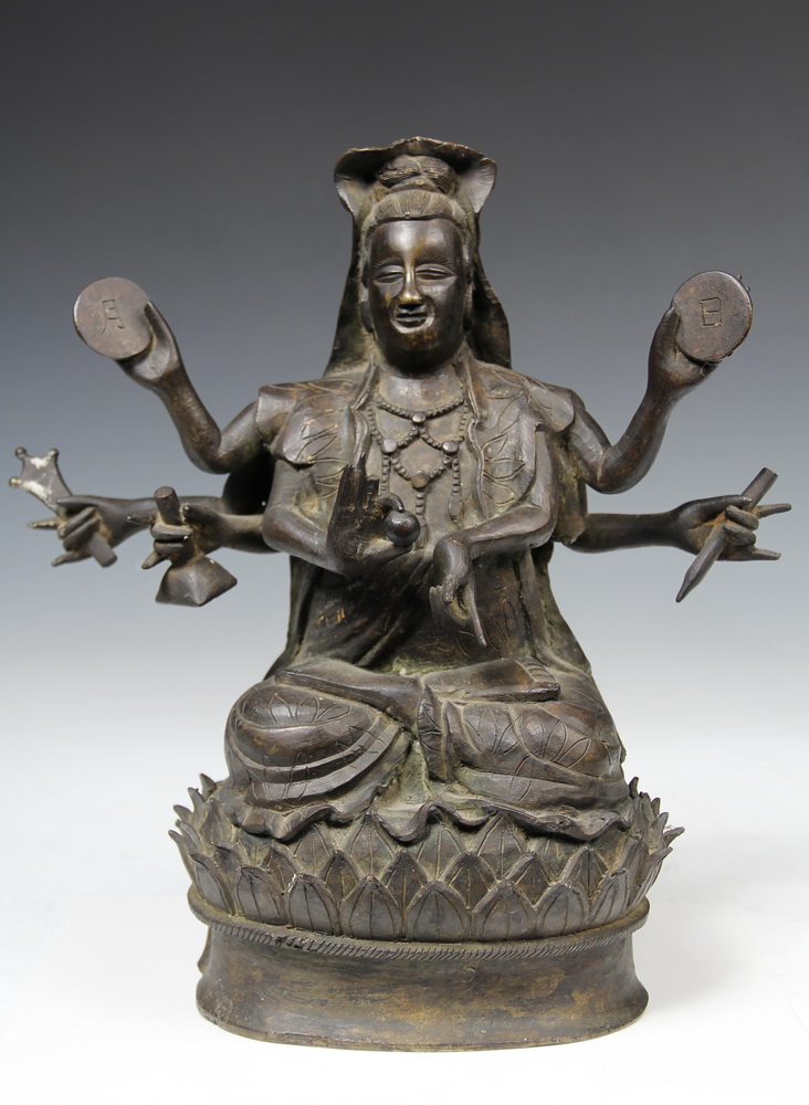 CHINESE BRONZE DEITY - 18th c