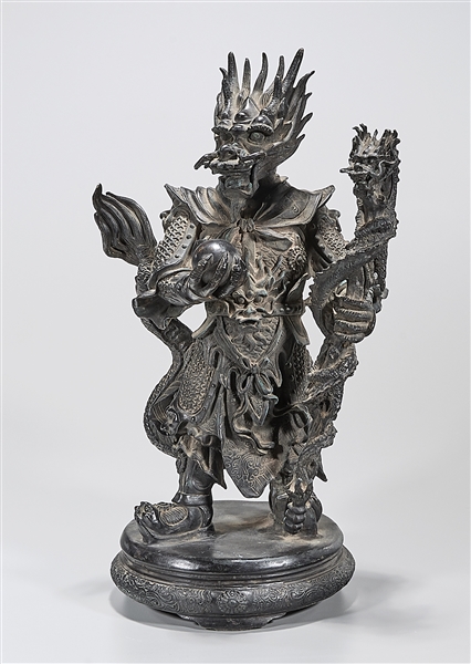 Chinese bronze Dragon Lord; 18" x
