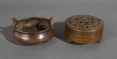 CHINESE BRONZE DRESSER JAR AND