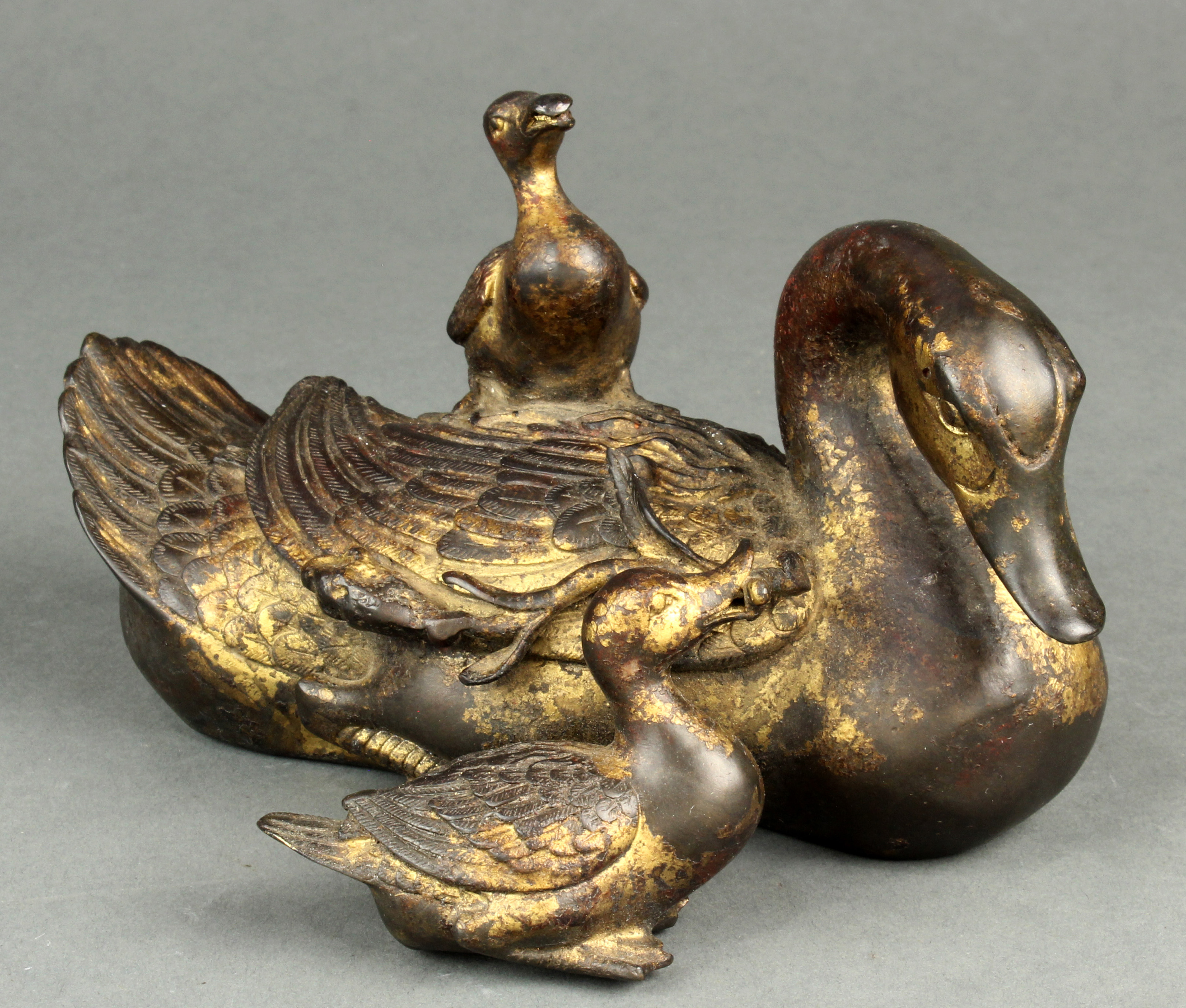 CHINESE BRONZE DUCK GROUP Chinese