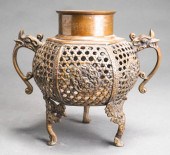 CHINESE BRONZE ELEPHANT HANDLE