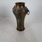 CHINESE BRONZE & ENAMEL VASECh