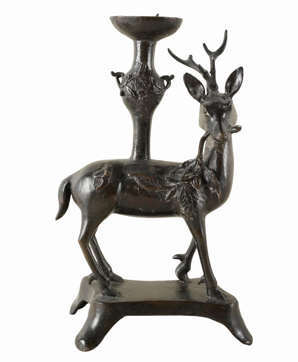 CHINESE BRONZE FIGURAL PRICKET