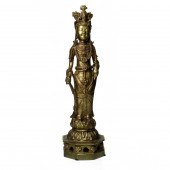 CHINESE BRONZE FIGURE OF AVALO