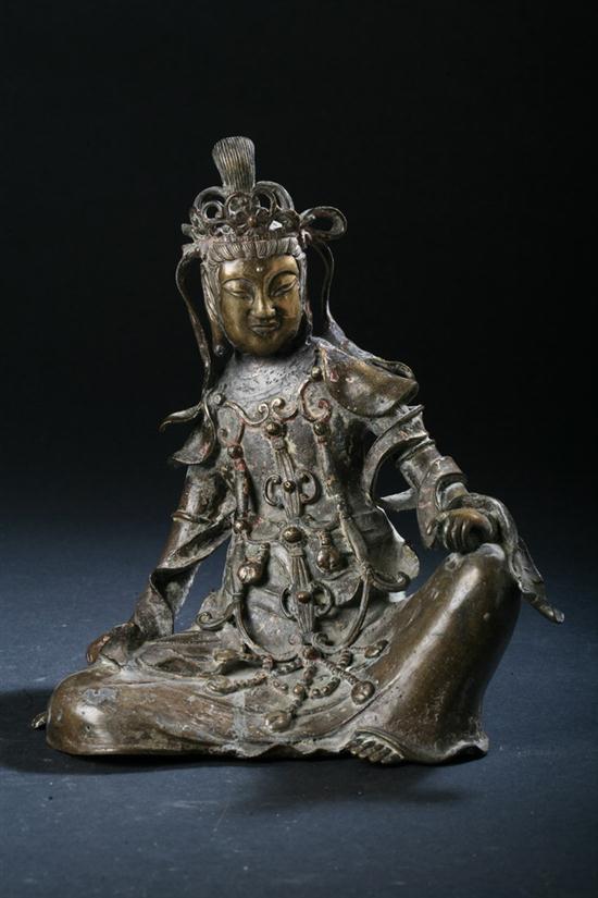 CHINESE BRONZE FIGURE OF GUANYIN.