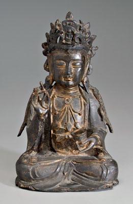 Chinese bronze figure of Guanyin,