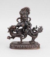 CHINESE BRONZE FIGURE OF JAMBH