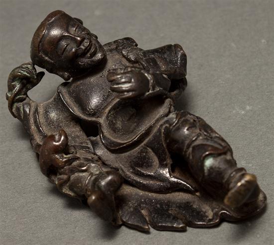 Chinese bronze figure of Liu Hai