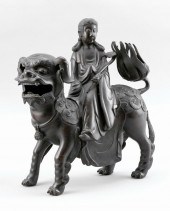 CHINESE BRONZE FIGURE OF MANJU