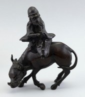 CHINESE BRONZE FIGURE OF SCHOL