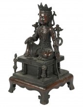 CHINESE BRONZE FIGURE OF SEATE