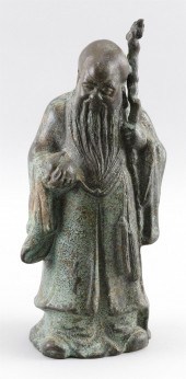 CHINESE BRONZE FIGURE OF SHOU