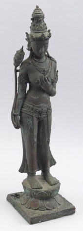 CHINESE BRONZE FIGURE OF TARA