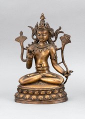CHINESE BRONZE FIGURE OF TARA