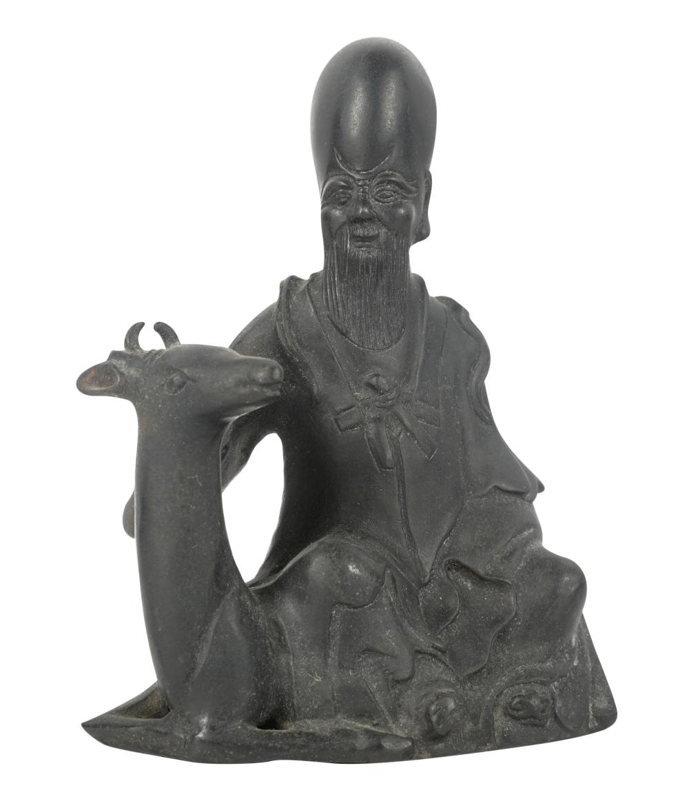 CHINESE BRONZE FIGURE ON